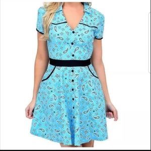 Sourpuss Bandana Print Dress w/ pockets