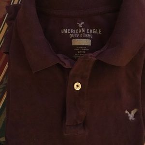 Maroon American Eagle Core Flex polo shirt