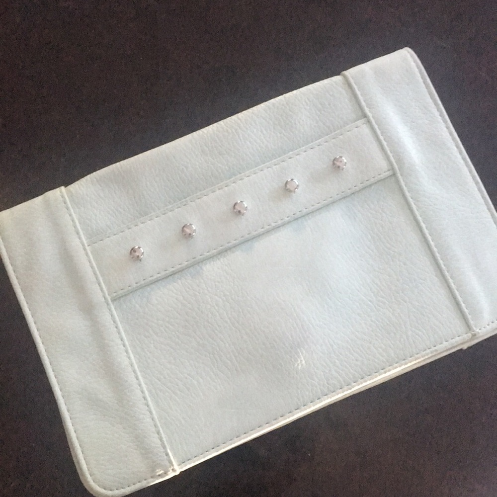 BCBGeneration light blue leather clutch