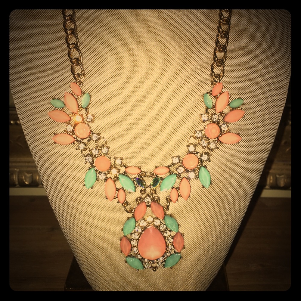 Forever 21 Vivid Pastel Floral Statement necklace