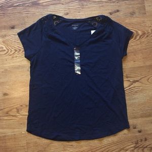 NWT Northcrest Women's Navy Blue Shirt, size large