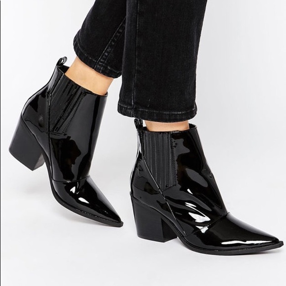 Aldo patent leather boots Clearance