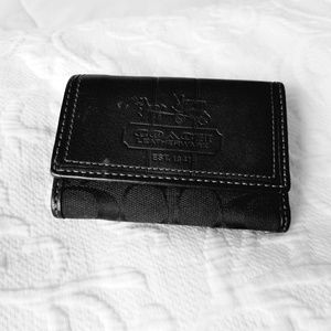 Coach Small Trifold Wallet - Black