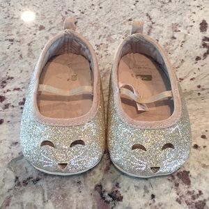 Gold Mary Jane baby shoes