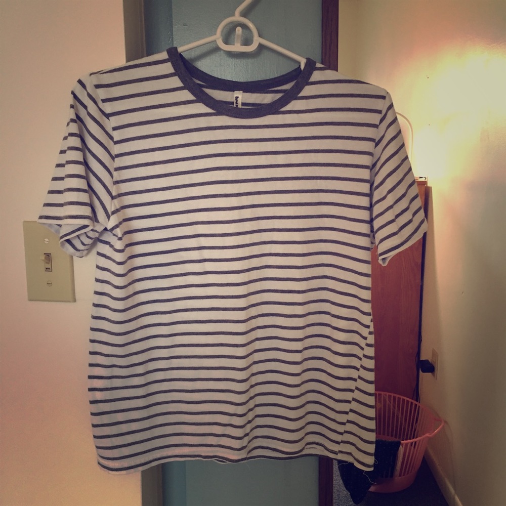 Gray white t-shirt striped