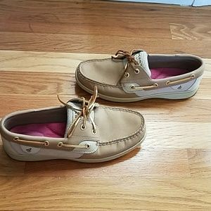Sperry Top Siders shimmery gold