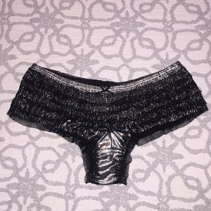 Metallic Silver and Black Fishnet Rumba Short ✨New
