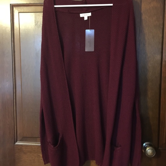 jj basics Jackets & Blazers - Knit Burgundy Cardigan