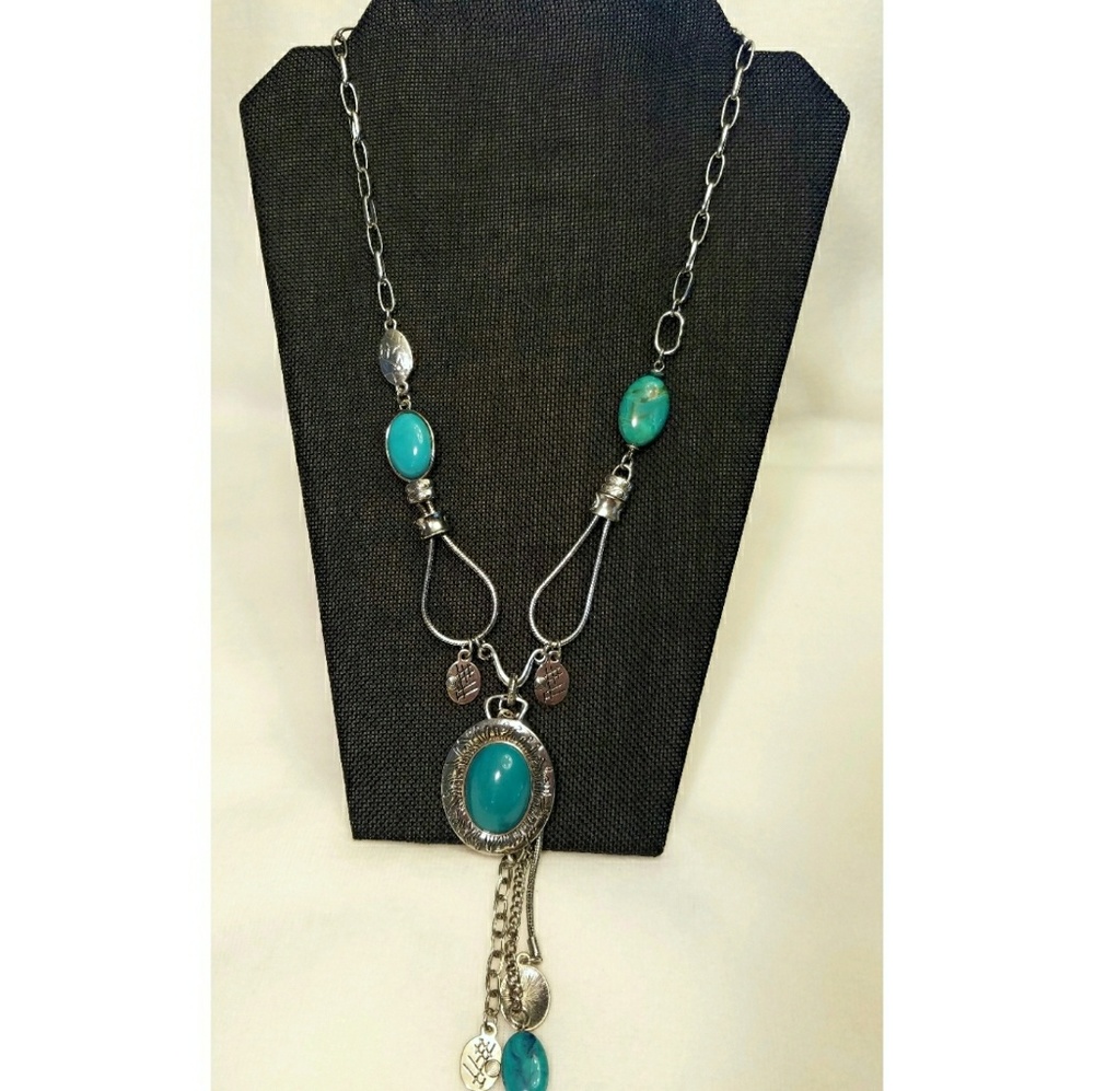 H&M silver and turquoise necklace