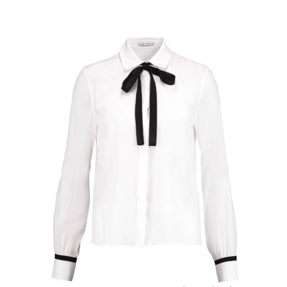 Alice and Olivia White button down blouse NWT