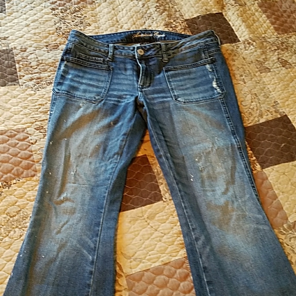 Flared stretch jeans