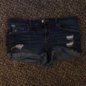 Distressed Aeropostale jean shorts