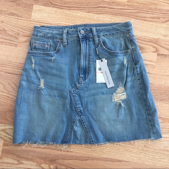 calvin klein jean skirt