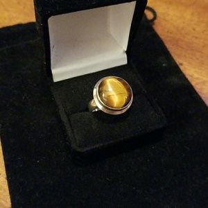 Tigers Eye and Sterling Ring, Size 6.5