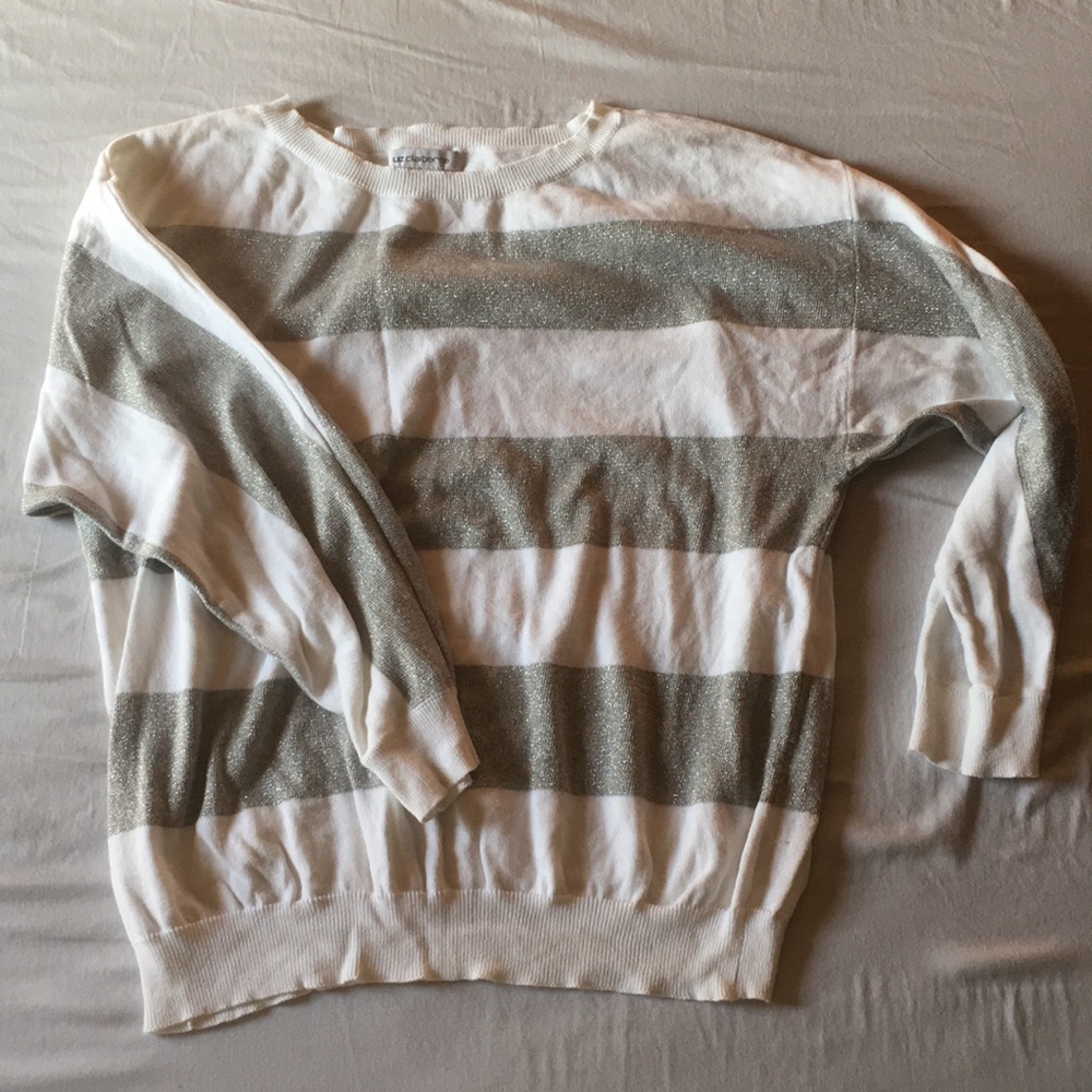 3/$15 Silver & White Sweater