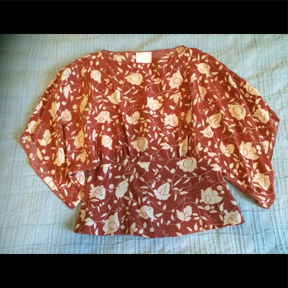 Anna Sui for Anthropologie Silk Autumn Top