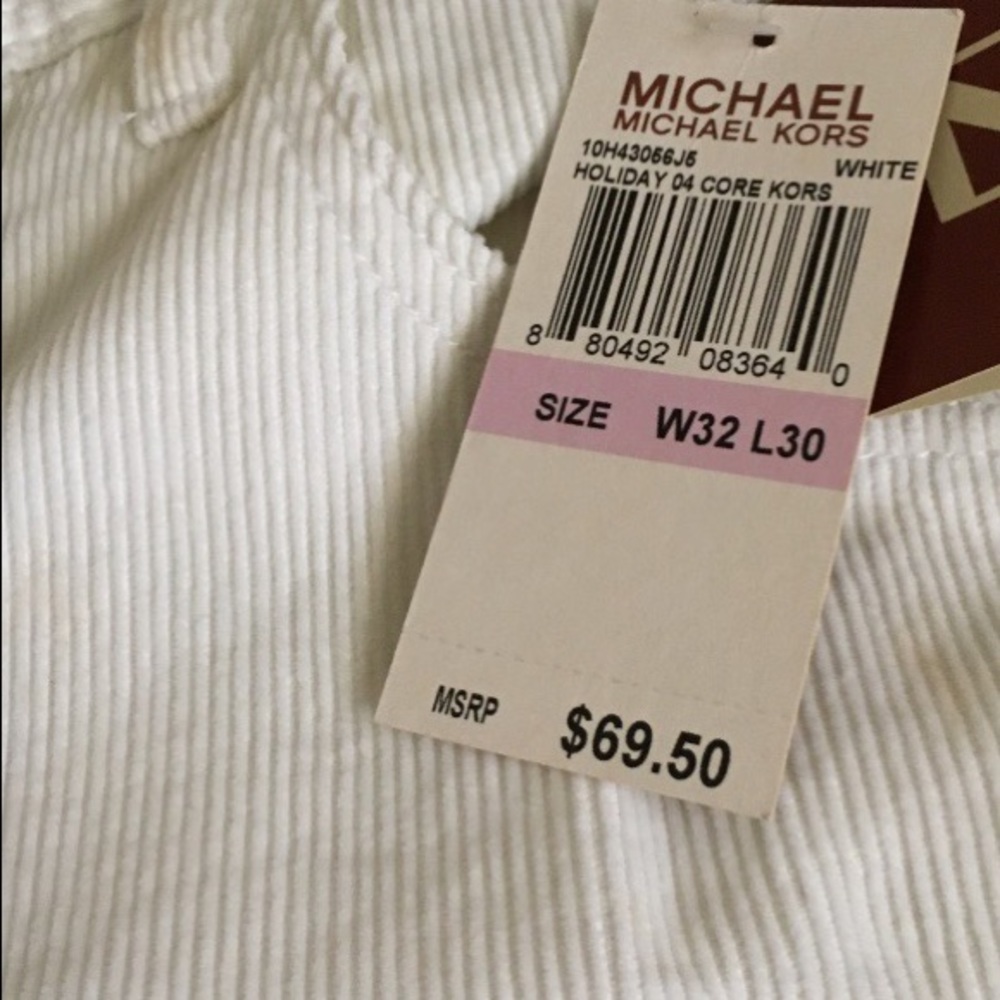 Michael Kors Curderoy White Pants Size W-32 L-30