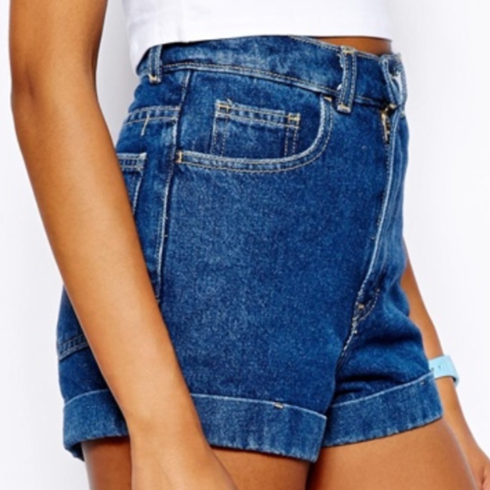 American apparel high waisted denim shorts