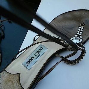 JIMMY CHOO beaded gladiators sandals. JIMMY CHOO beaded gladiators sandals.