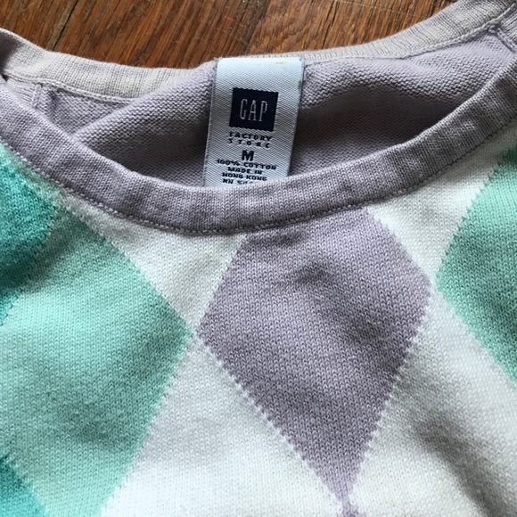 Gap Factory Store Cotton Sleeveless Argyle Sweater - Picture 2 of 4