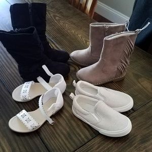 4 pairs of toddler girl shoes