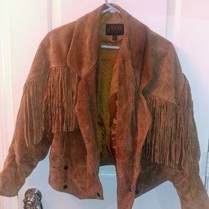 😍VINTAGE FRINGE LEATHER COAT!