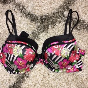 Victoria Secret Pink Floral Kimono Floral Bra 34DD