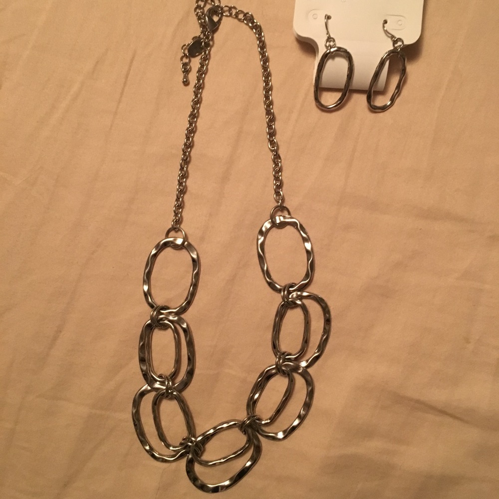 Silver Necklace with Earrings