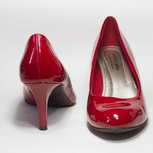 3" Synthetic Red Pumps