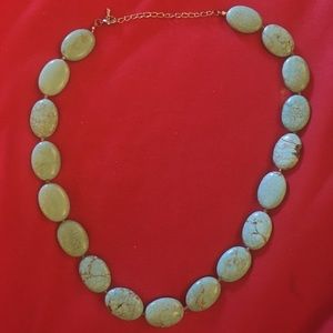 BOHO Marble Turquoise large BEAD handmade necklace