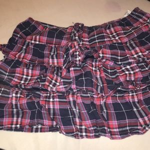 plaid layered skirt