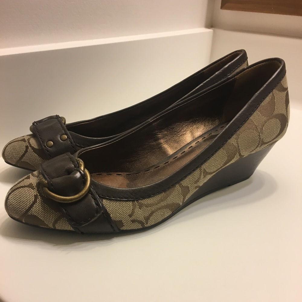 Brown Coach Wedges