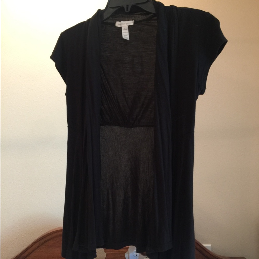 Black Short Sleeve Cardigan