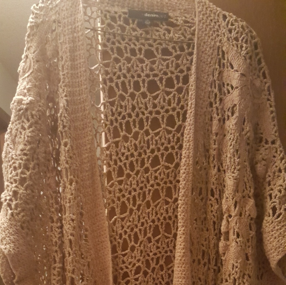 Denim 24/7 Crocheted Sweater