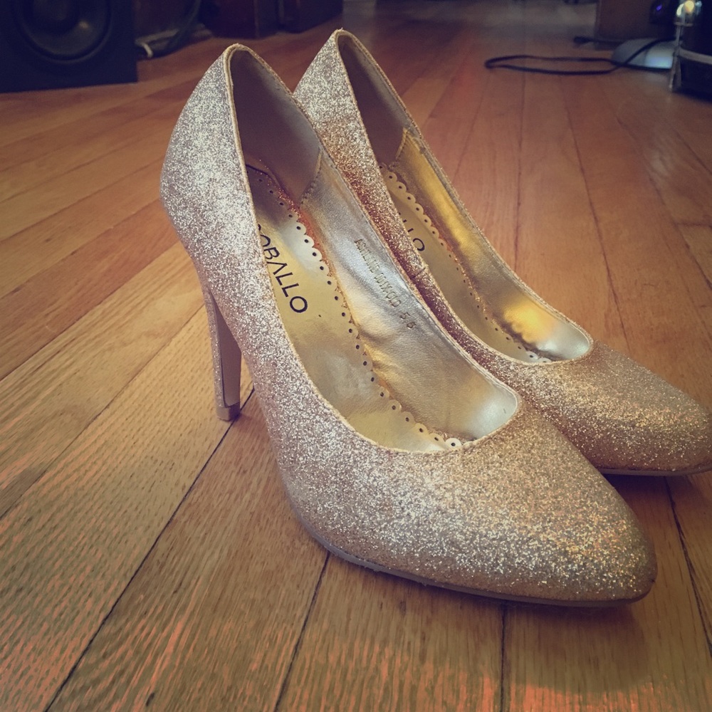 Gold Glitter Heels
