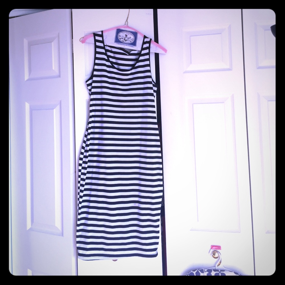 Striped midi dress