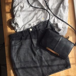 American Apparel black/grey Denim Skirt