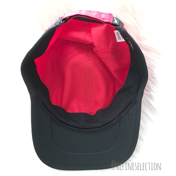 Nike Aerobill Featherlight Red Black Dad Hat Cap - Picture 5 of 5