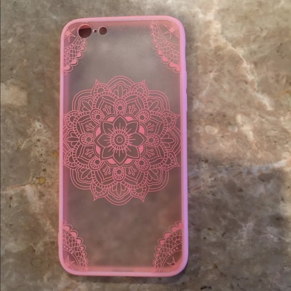 Clear with a pink lace details IPhone 6 case