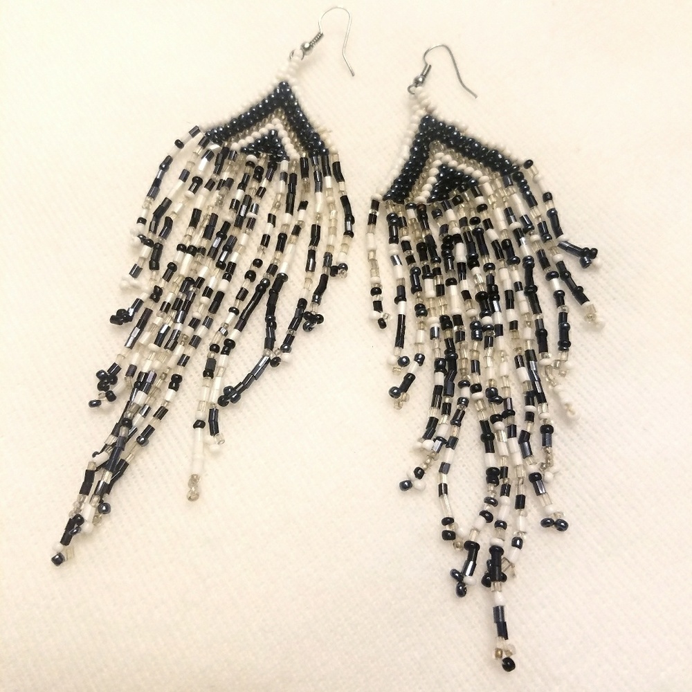 Beaded tassel earrings