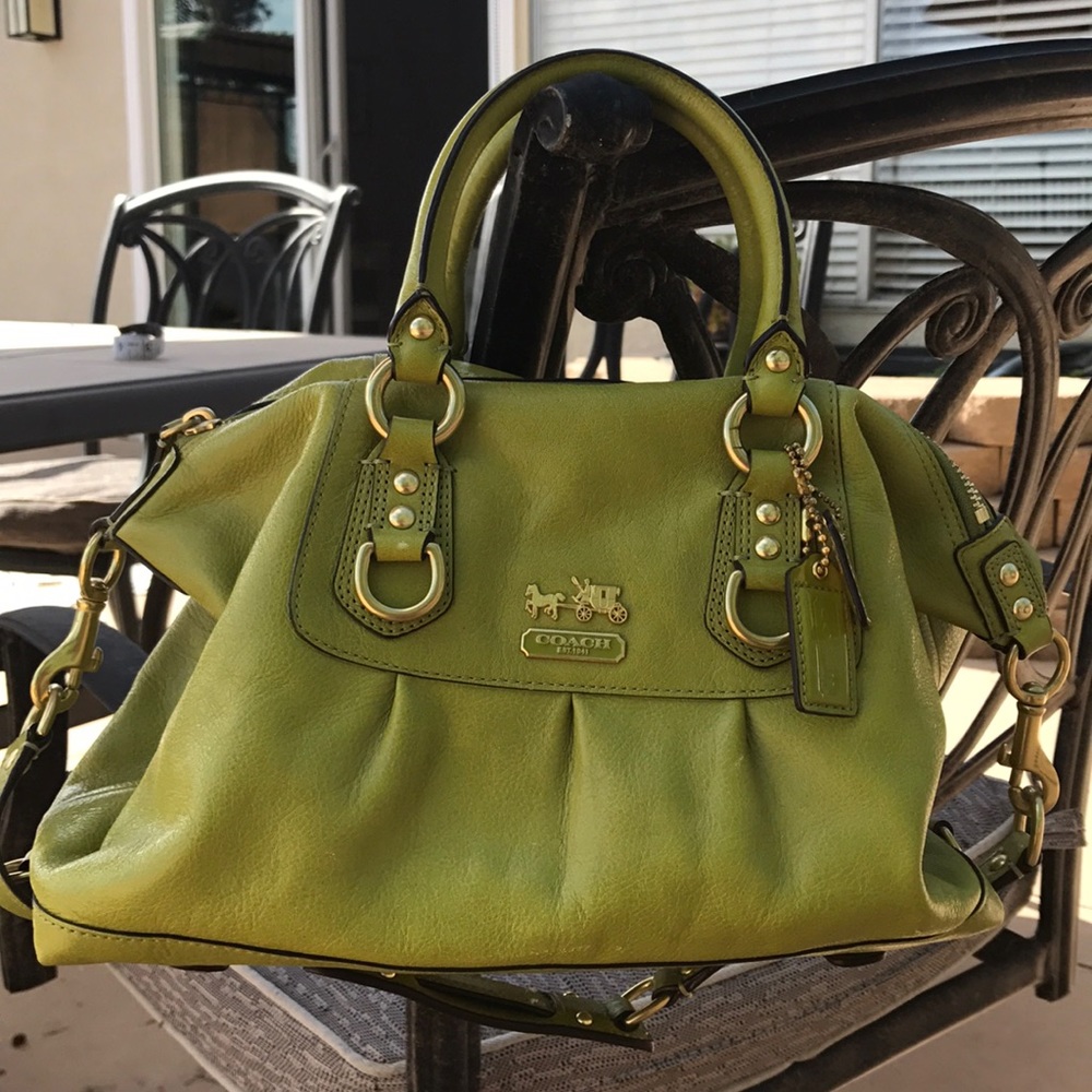 Green and Gold Coach satchel