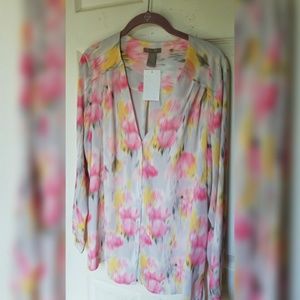 H&M Floral Blouse, Size 14 NWT