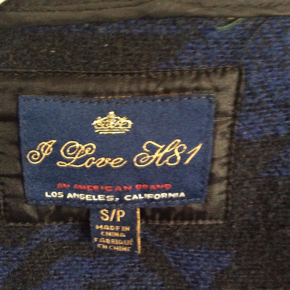 Aztec design Blue Coat with Hood - Picture 4 of 4