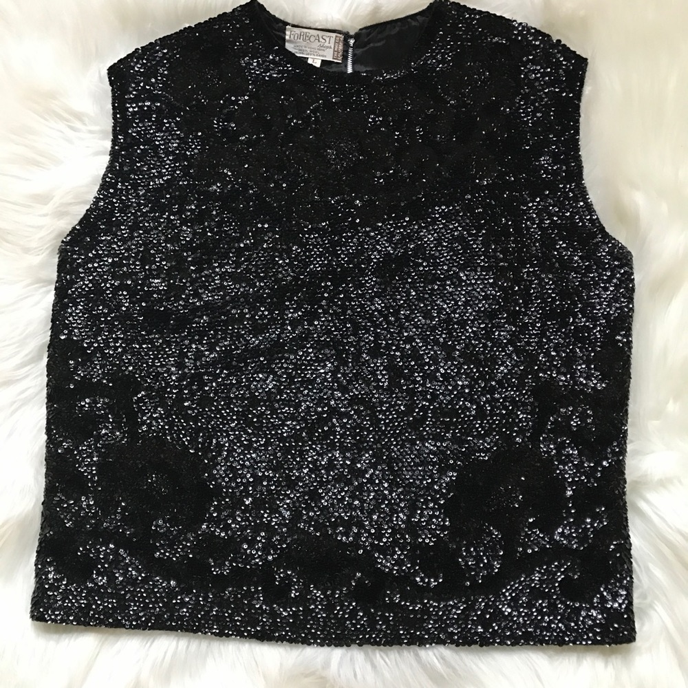 Black Sequins Formal Top