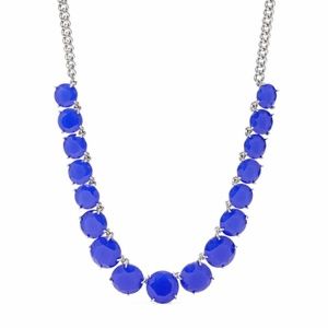 Fossil Faceted Blue Glass Stone Necklace