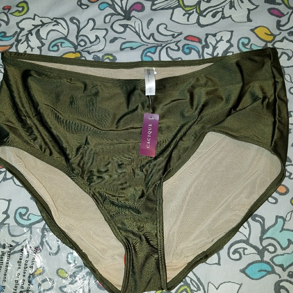 Cacique tankini bottoms olive green