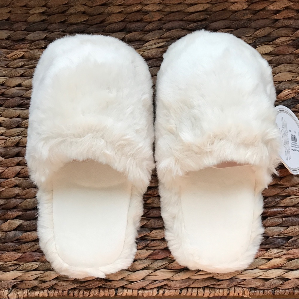 PBteen Faux Fur Slippers in “Polar Bear”