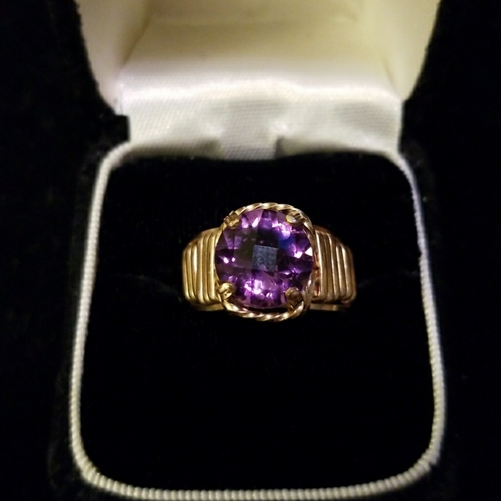 Amethyst 14kt YG Ring, Size 7