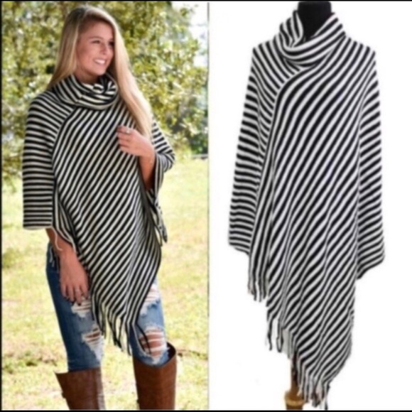 Last one!!!!!! stripped poncho flash sale - Picture 2 of 2