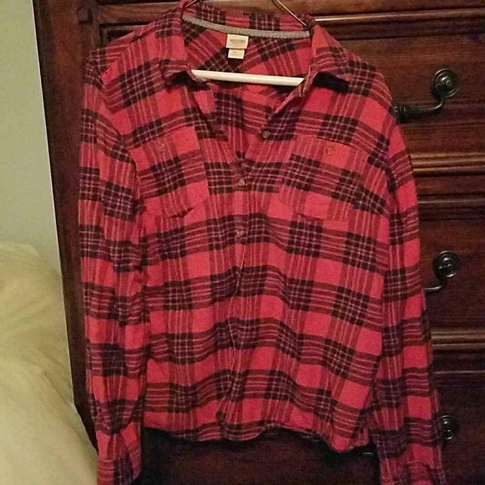 Women's red flannel shirt